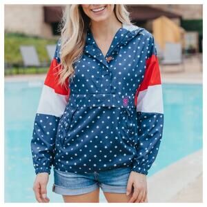 Simply Southern USA Rain Jacket Half Zip Pullover Extra Large